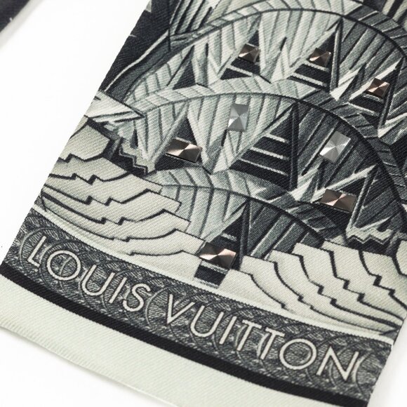 Louis Vuitton LV Buildings Black Art Deco & Monogram Studded Bandeau - Picture 3 of 3